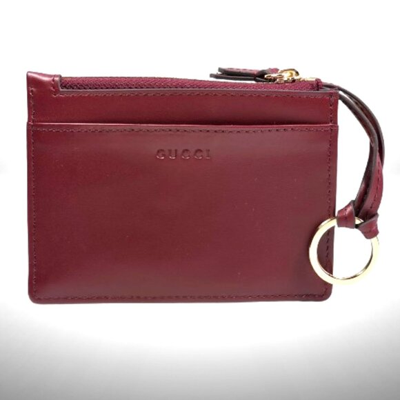 Gucci GG Marmont Zip Key Pouch in Rosso Ancora Red Matelasse Chevron Leather - Picture 5 of 7